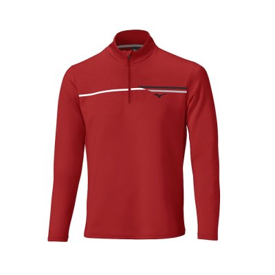 Camisa Mizuno Brze Tstripe 1/4 Zip Hombre - Rojos - Chile M291KPEVBA